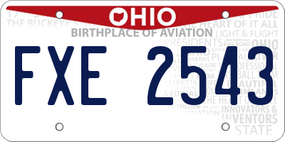OH license plate FXE2543
