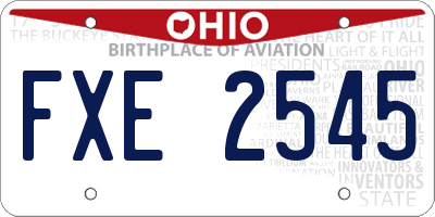 OH license plate FXE2545