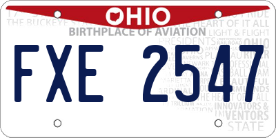 OH license plate FXE2547