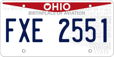 OH license plate FXE2551