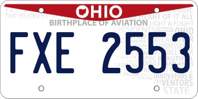 OH license plate FXE2553