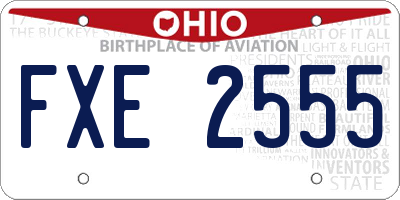OH license plate FXE2555