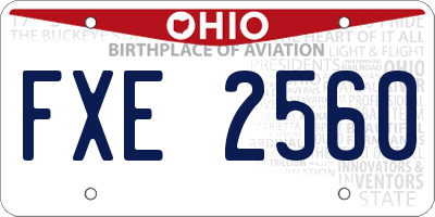 OH license plate FXE2560