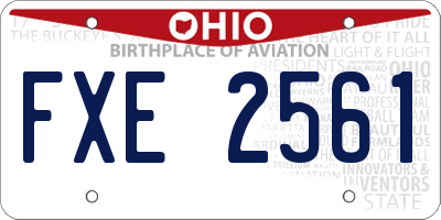 OH license plate FXE2561