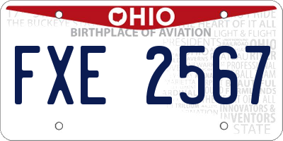 OH license plate FXE2567