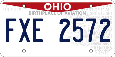 OH license plate FXE2572