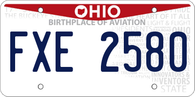 OH license plate FXE2580