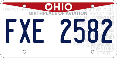 OH license plate FXE2582