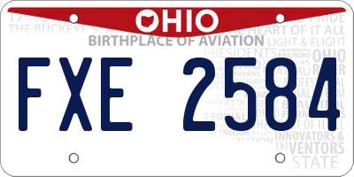 OH license plate FXE2584