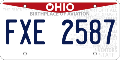 OH license plate FXE2587