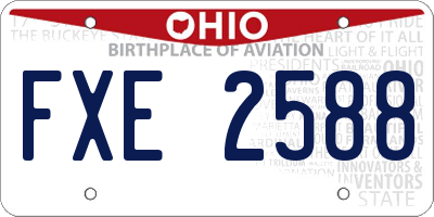 OH license plate FXE2588