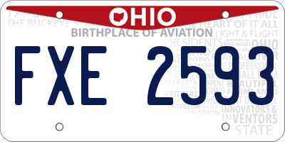 OH license plate FXE2593