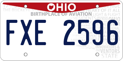 OH license plate FXE2596