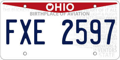 OH license plate FXE2597