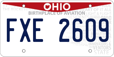 OH license plate FXE2609