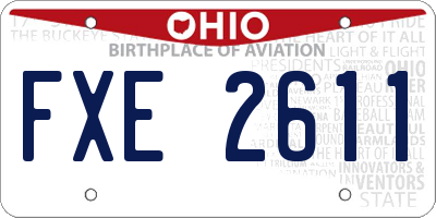 OH license plate FXE2611