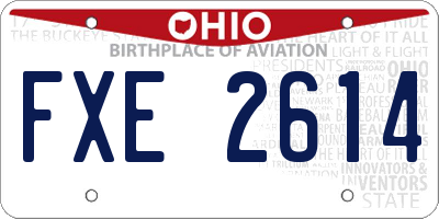OH license plate FXE2614