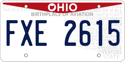 OH license plate FXE2615