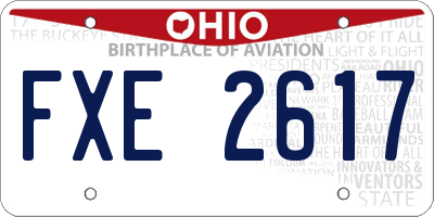 OH license plate FXE2617
