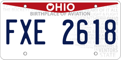 OH license plate FXE2618