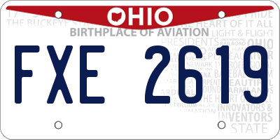 OH license plate FXE2619