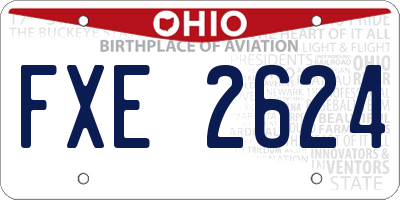 OH license plate FXE2624