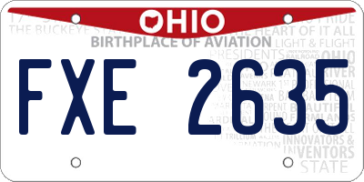 OH license plate FXE2635