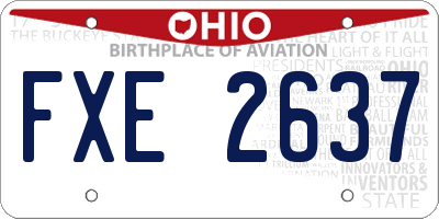 OH license plate FXE2637