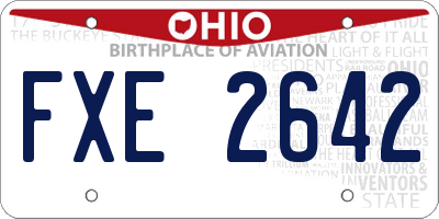 OH license plate FXE2642