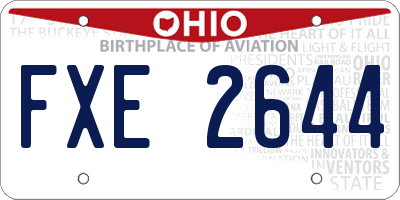 OH license plate FXE2644