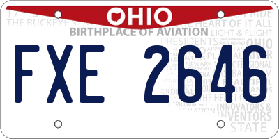OH license plate FXE2646
