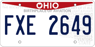 OH license plate FXE2649