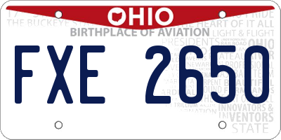 OH license plate FXE2650