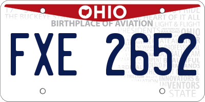 OH license plate FXE2652