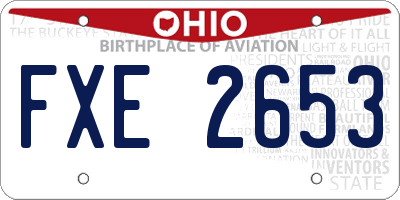 OH license plate FXE2653
