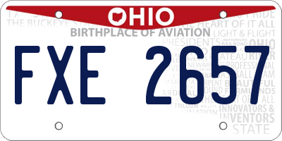 OH license plate FXE2657