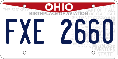 OH license plate FXE2660