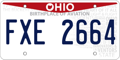 OH license plate FXE2664