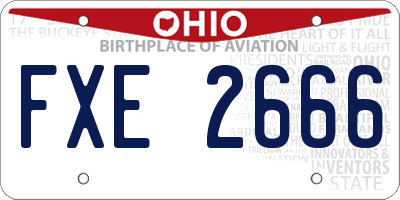 OH license plate FXE2666