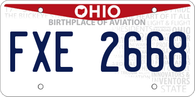 OH license plate FXE2668