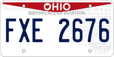 OH license plate FXE2676