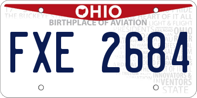 OH license plate FXE2684