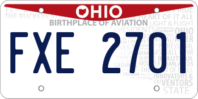 OH license plate FXE2701