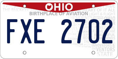 OH license plate FXE2702