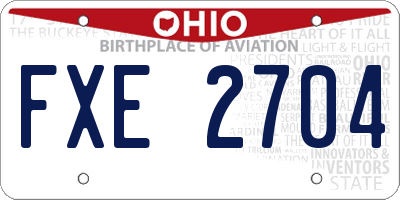 OH license plate FXE2704