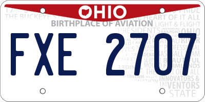 OH license plate FXE2707