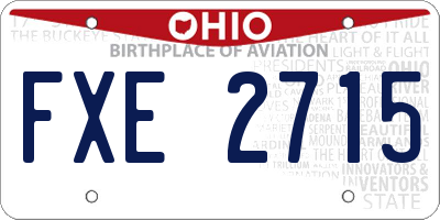 OH license plate FXE2715