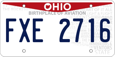 OH license plate FXE2716