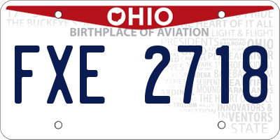 OH license plate FXE2718