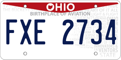 OH license plate FXE2734